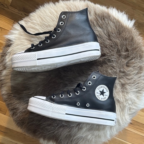 Converse Black and White High-Top Sneakers - Picture 2 of 3